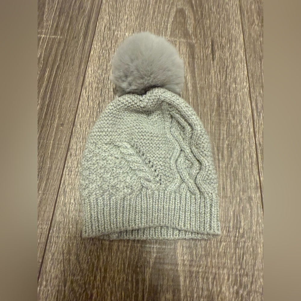 Unbranded Newborn Baby Winter Pom Pom Knit Beanie Gray
